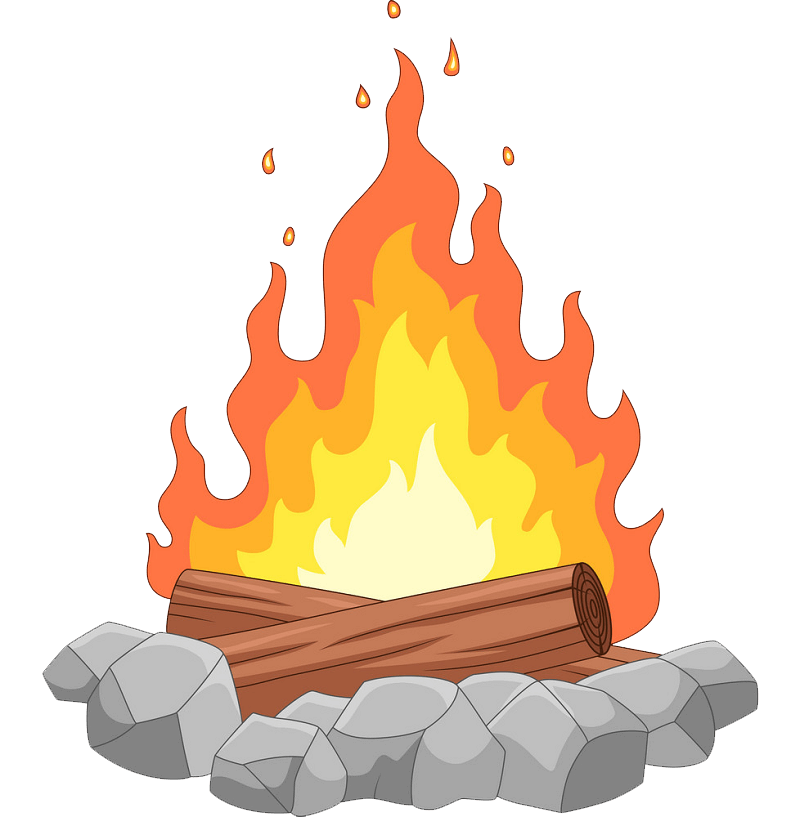 Campfire with Stone clipart transparent
