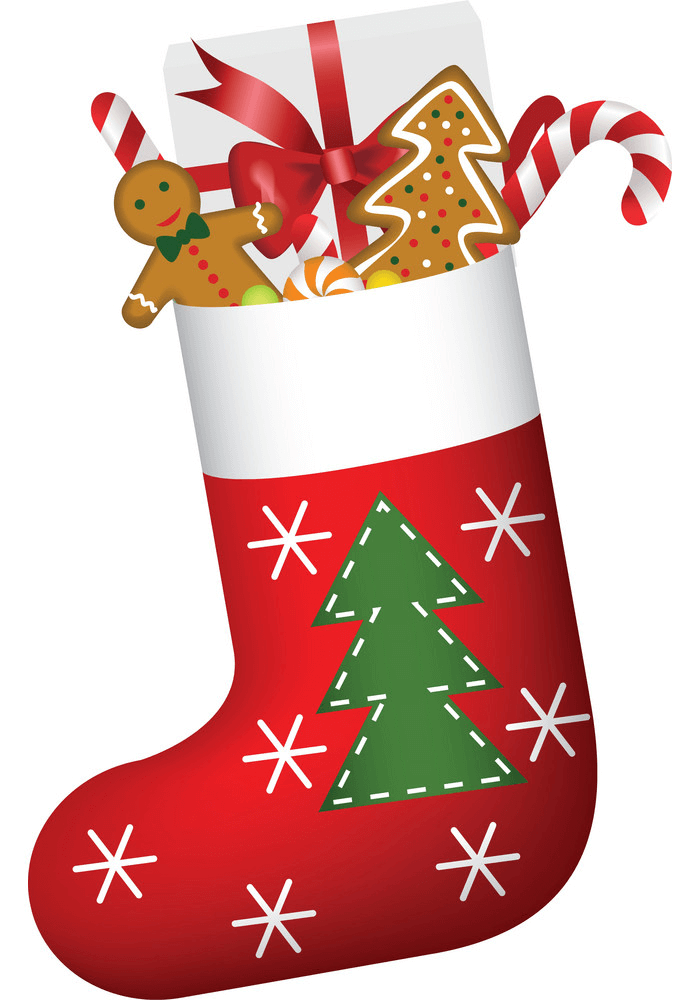 Christmas Stocking and Sweets clipart