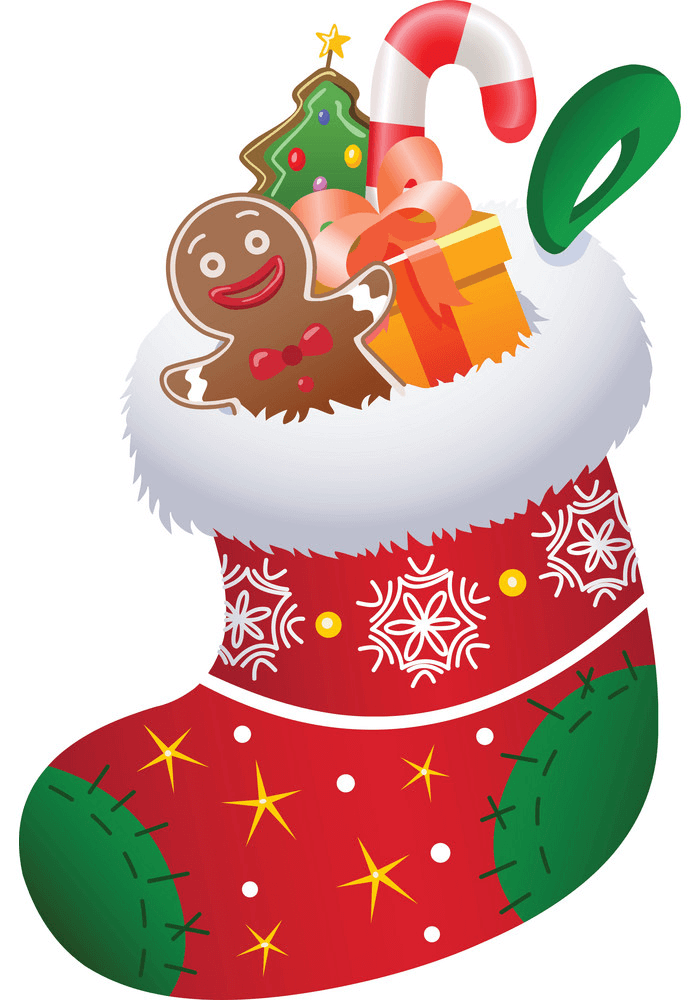 Christmas Stocking with Presents clipart