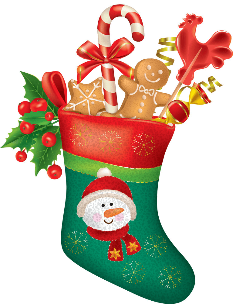 Christmas Stocking with Sweets clipart