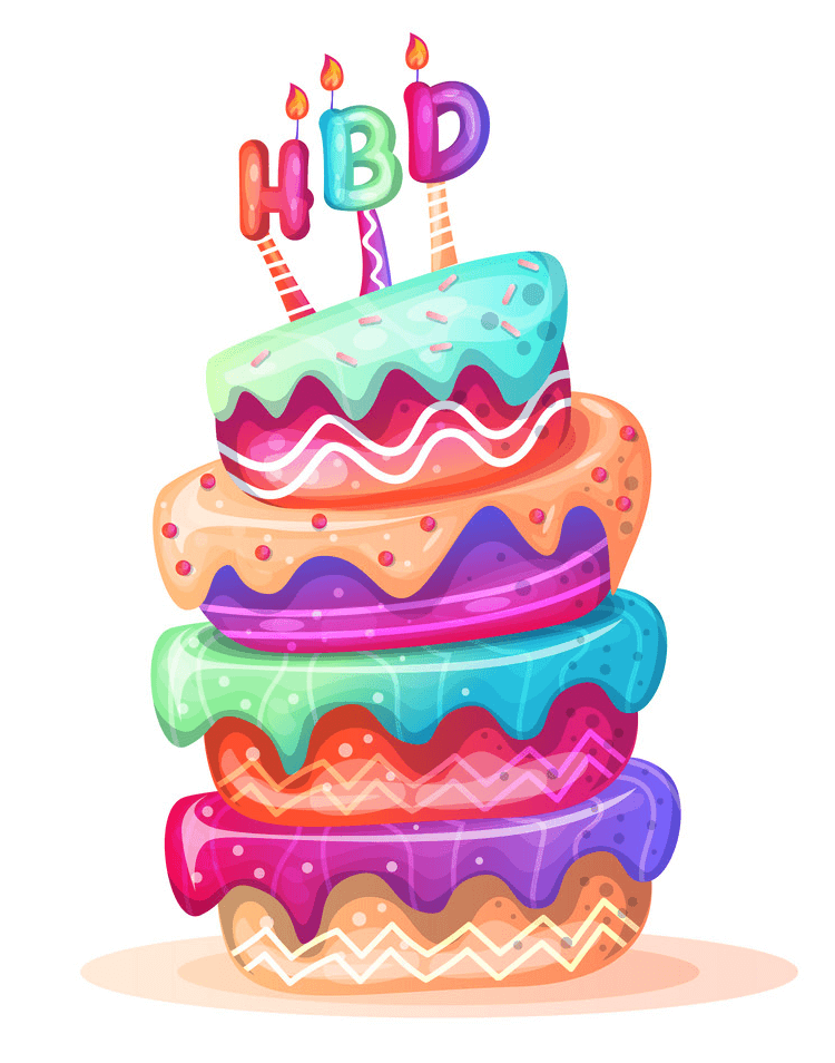 Colorful Birthday Cake clipart