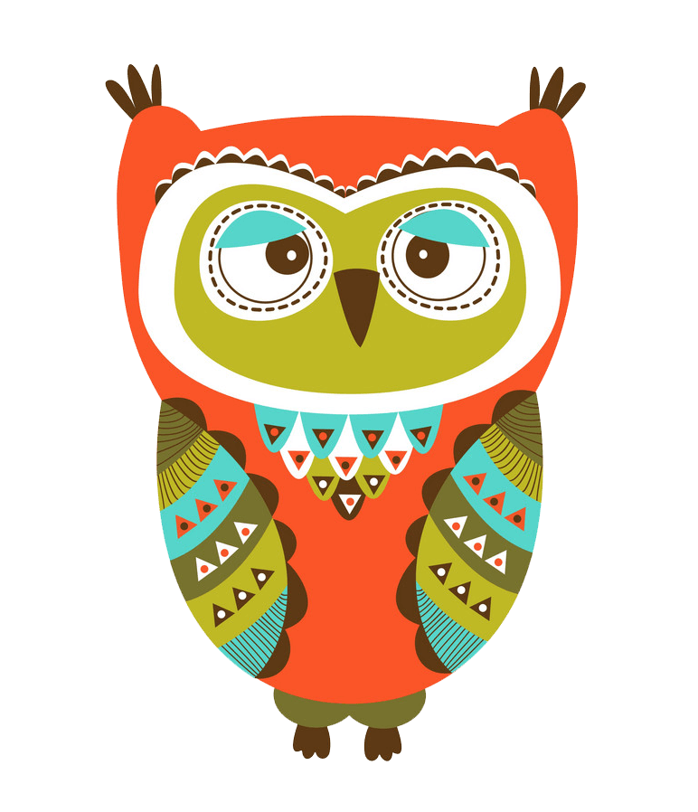 Colorful Owl clipart transparent