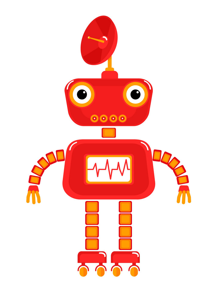 Cute Red Robot clipart