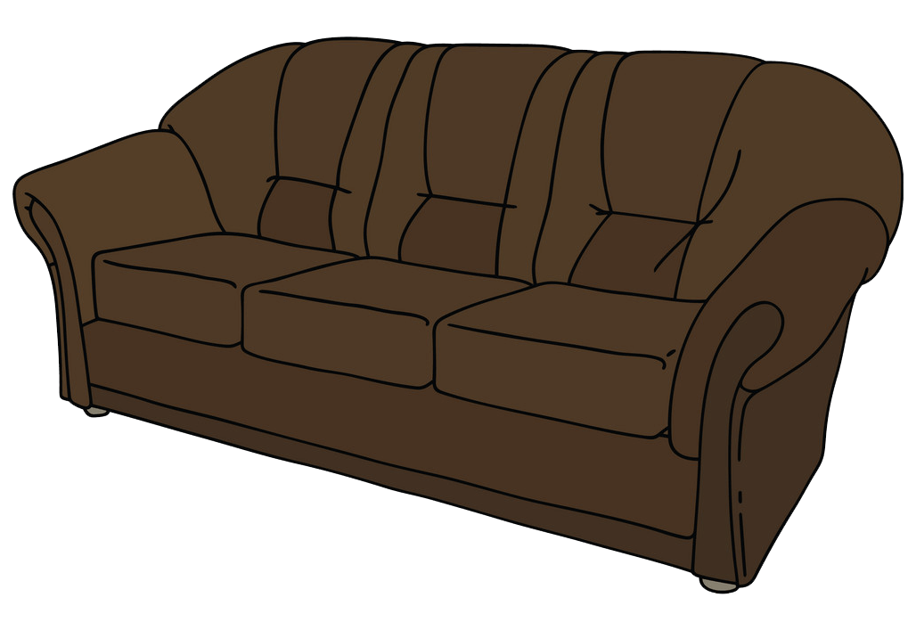 Dark Leather Couch clipart transparent