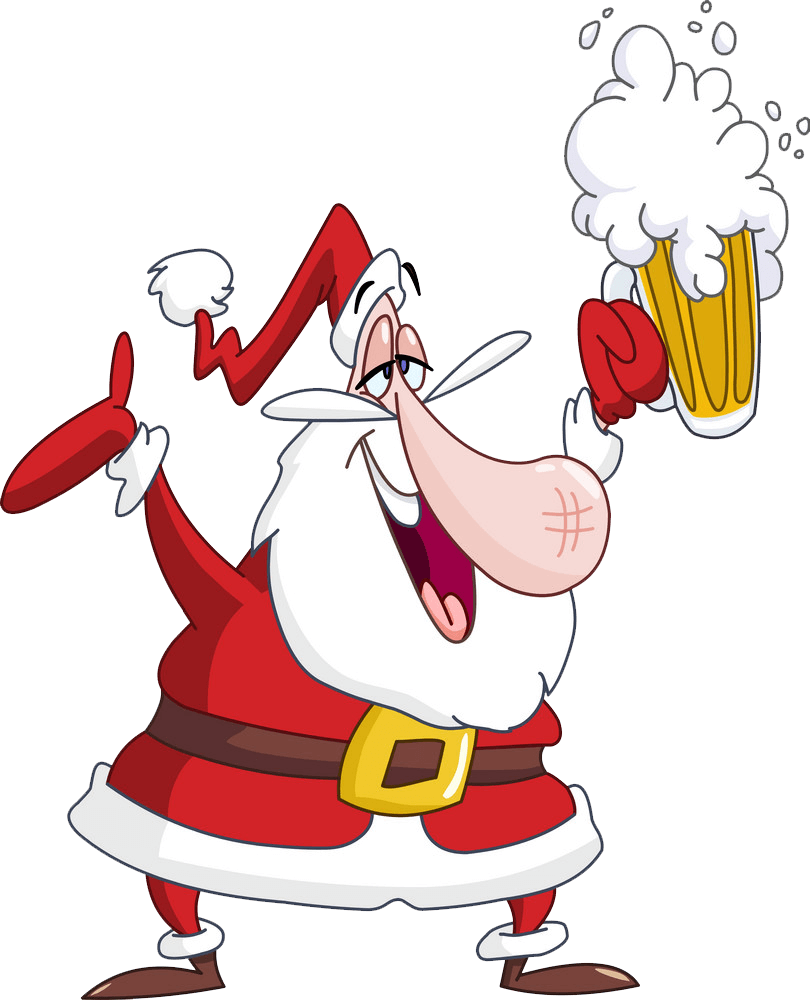 Drunk Santa Claus clipart transparent