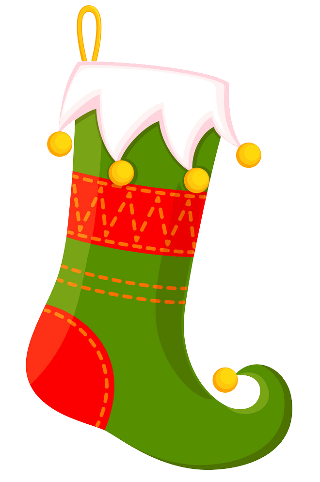 Elf Christmas Stocking clipart transparent