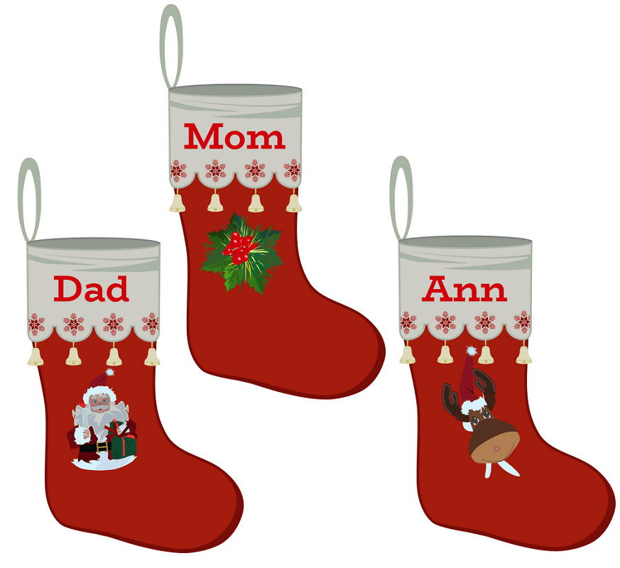 Family Christmas Stockings clipart