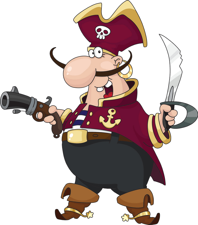 Funny Pirate clipart transparent