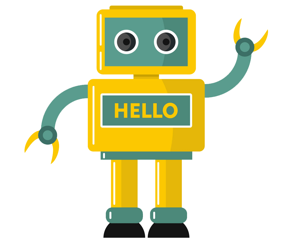 Funny Yellow Robot clipart transparent