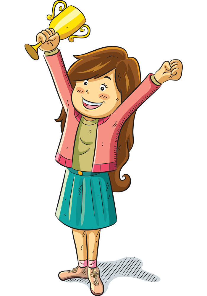 Girl Holding Trophy clipart