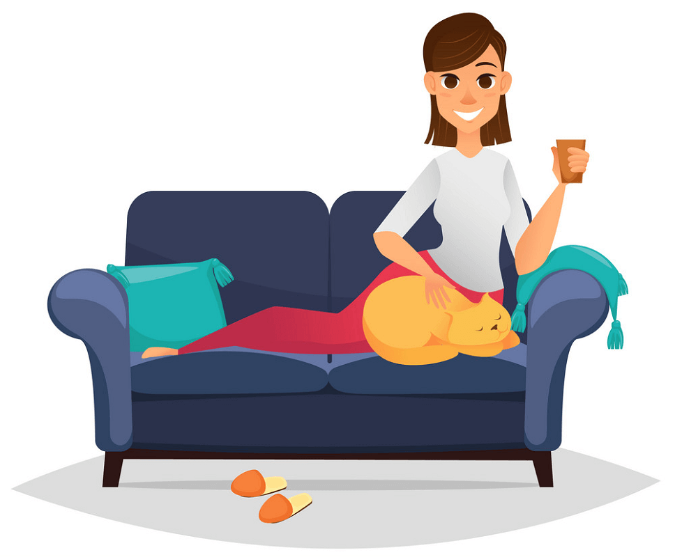 Girl on Couch clipart