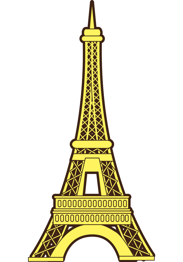 Gold Eiffel Tower clipart transparent