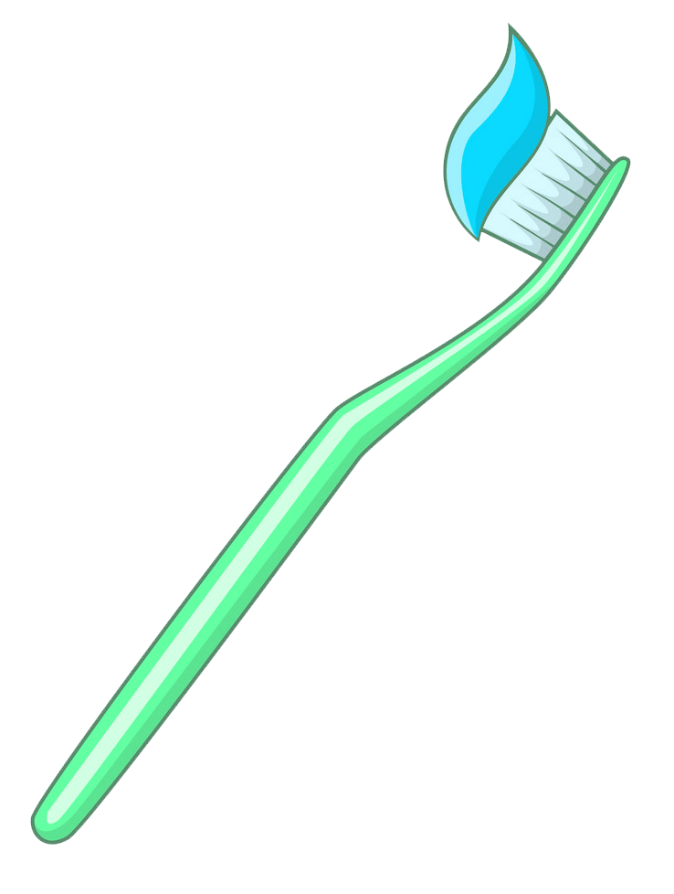 Green Toothbrush clipart transparent