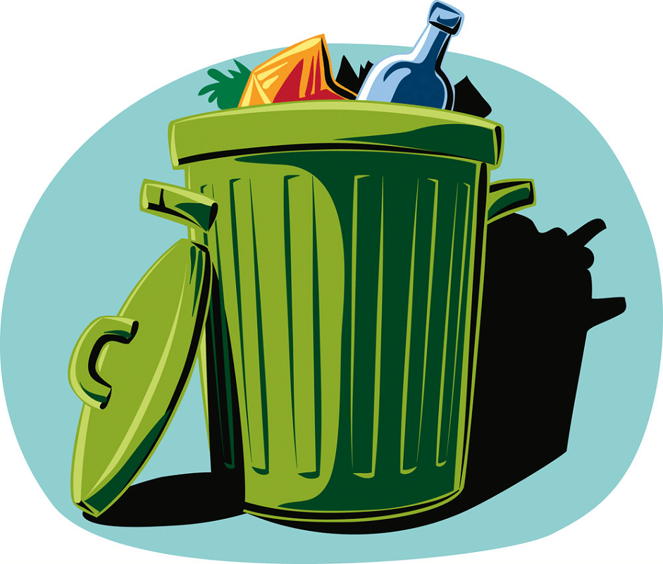 Green Trash Can clipart 1