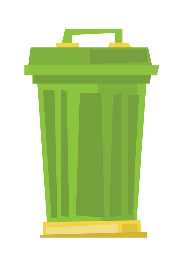 Green Trash Can clipart