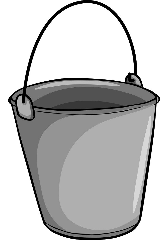 Grey Bucket clipart transparent