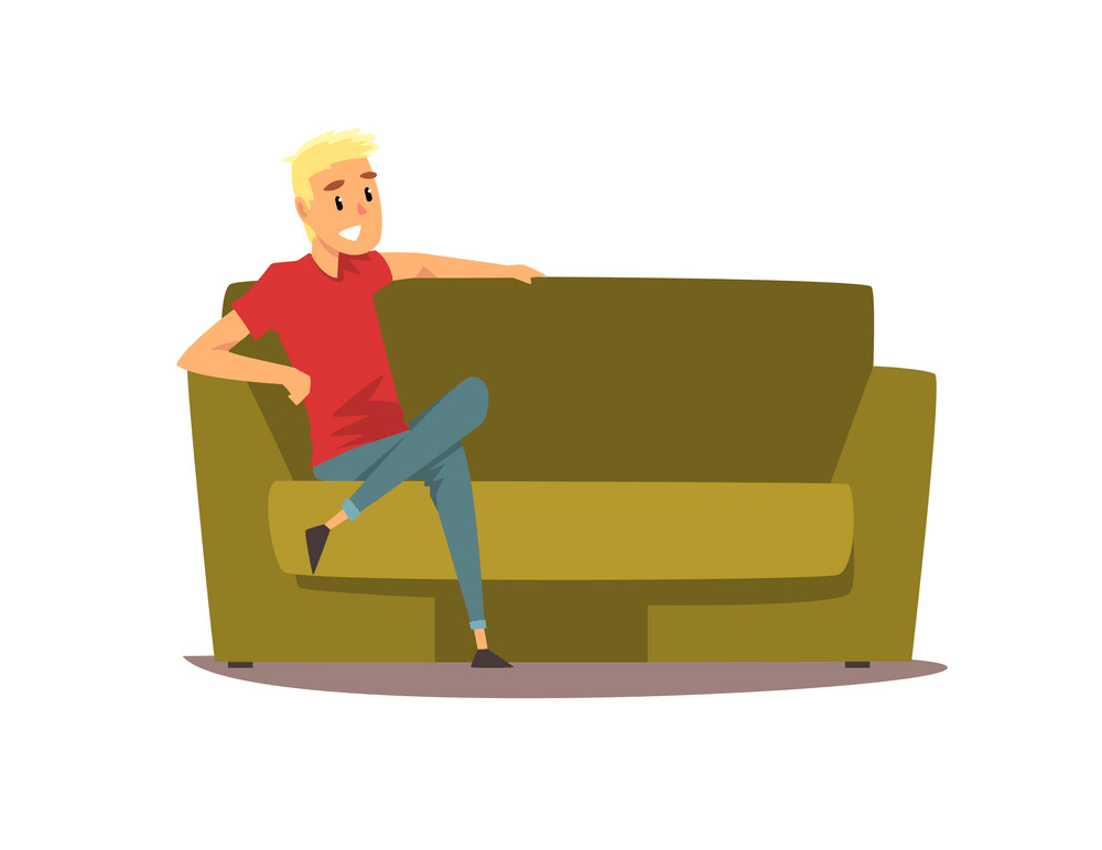 Guy Sitting on Couch clipart
