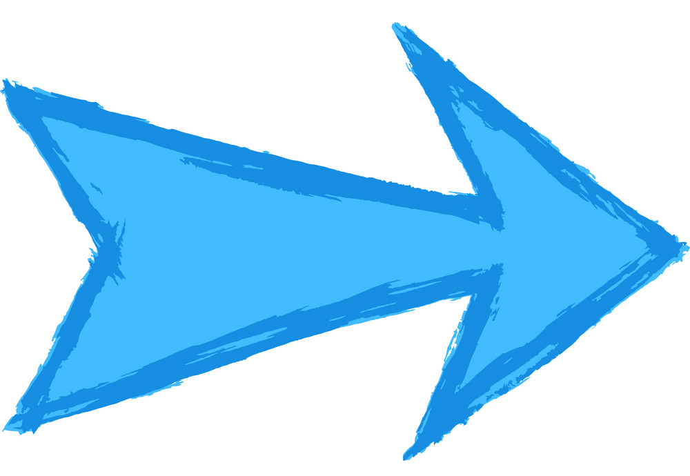 Hand Drawn Blue Arrow clipart