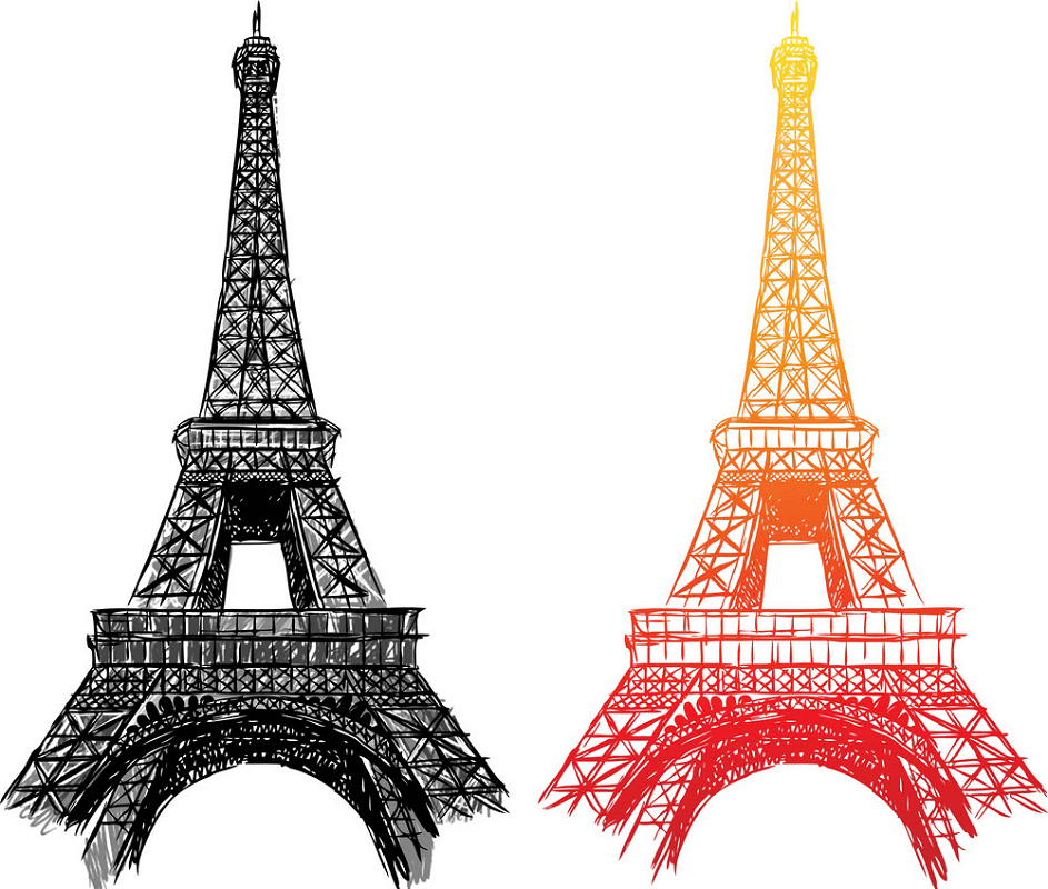 Hand Drawn Eiffel tower clipart