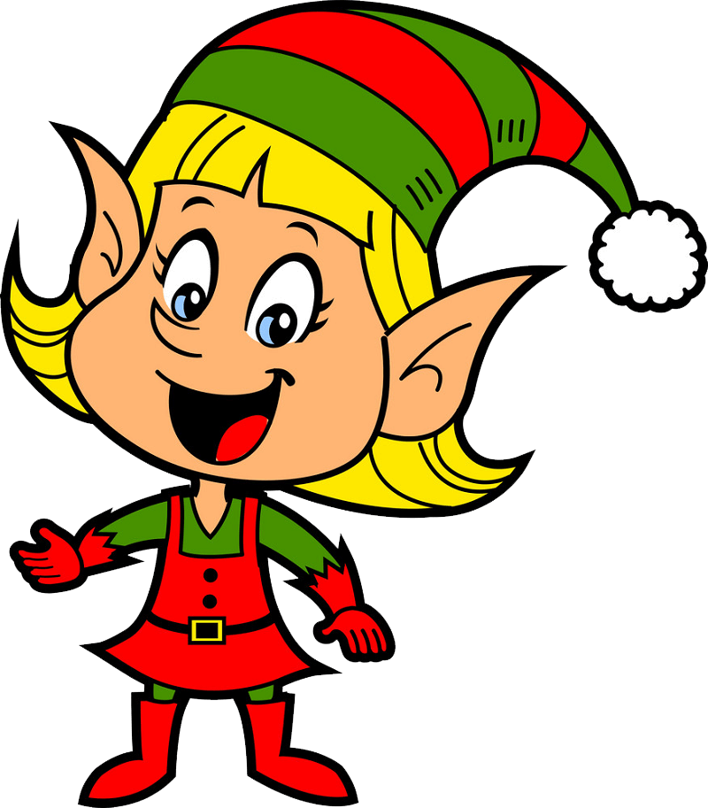 Happy Christmas Elf clipart transparent