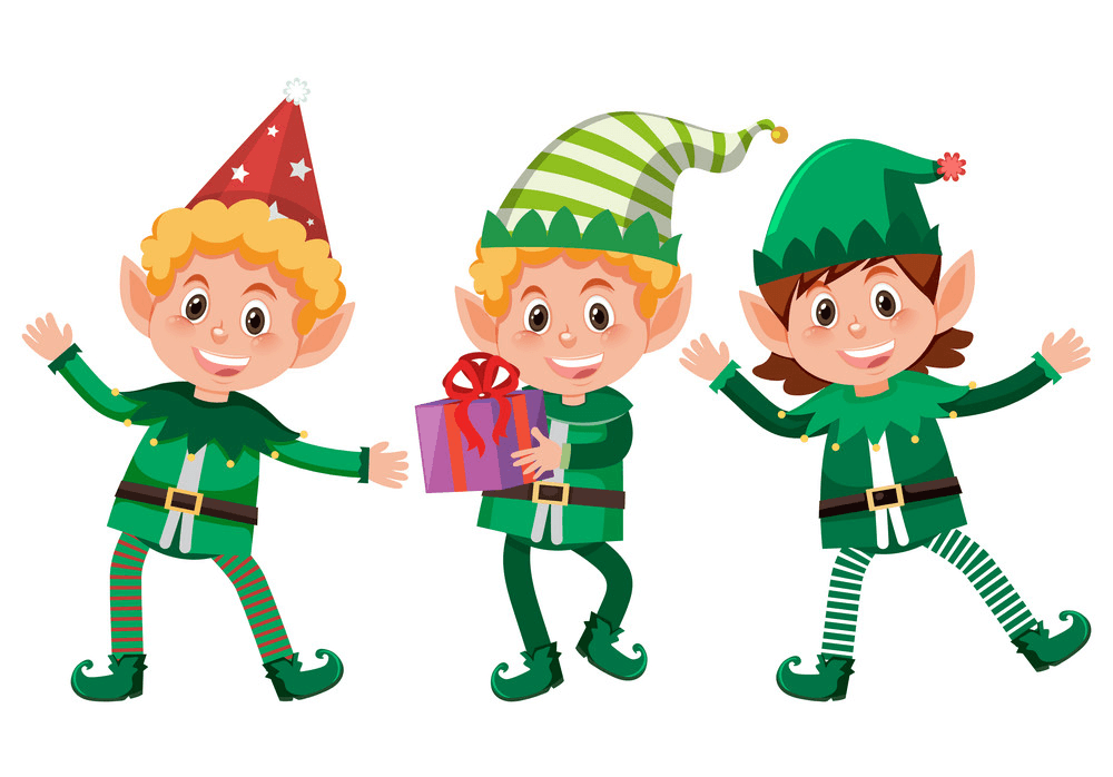 Happy Christmas Elves clipart