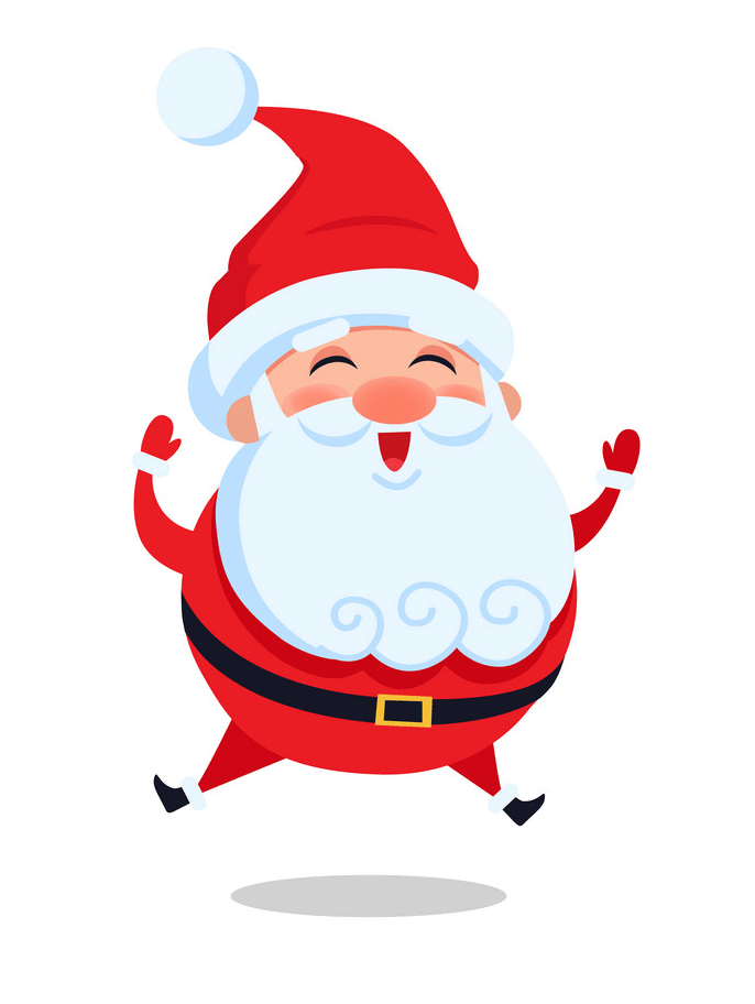 Happy Santa Claus Jumping clipart
