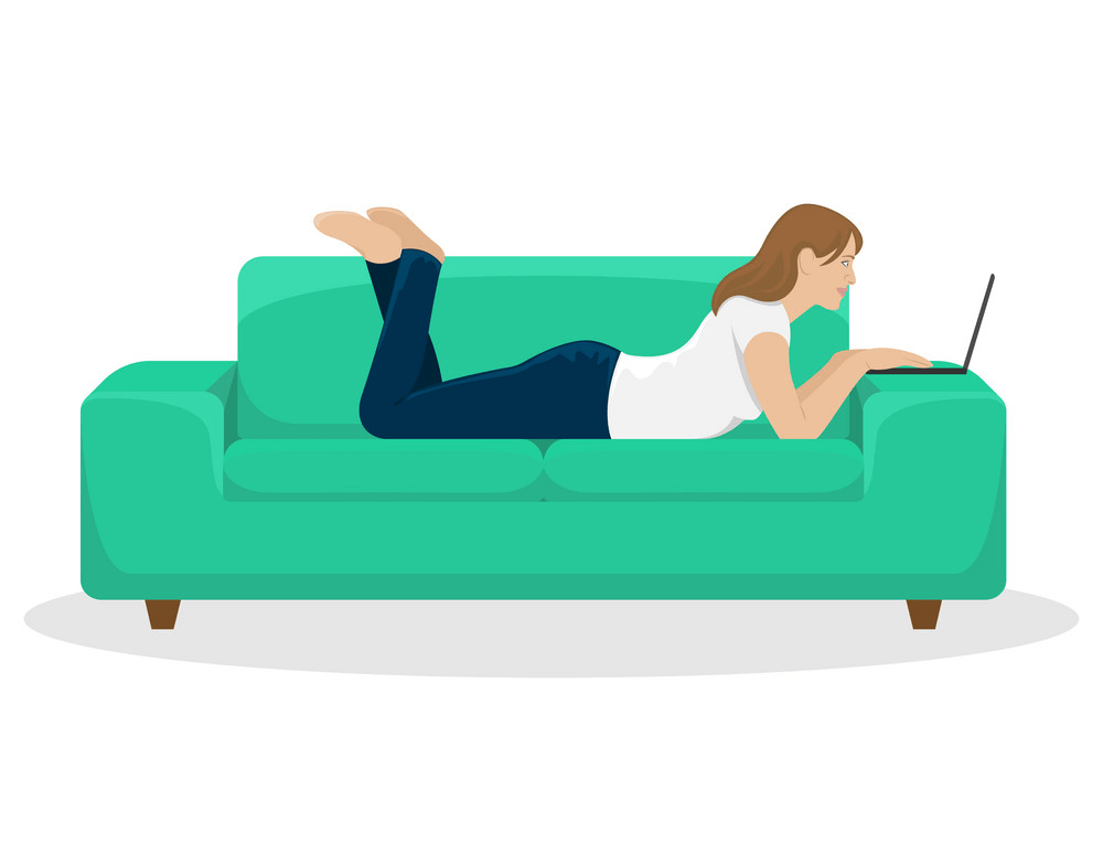 Lady on Couch clipart