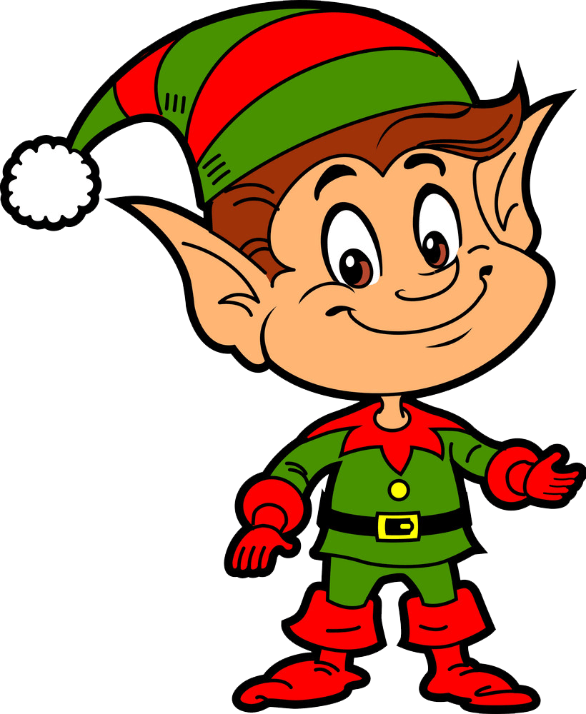 Little Christmas Elf clipart transparent