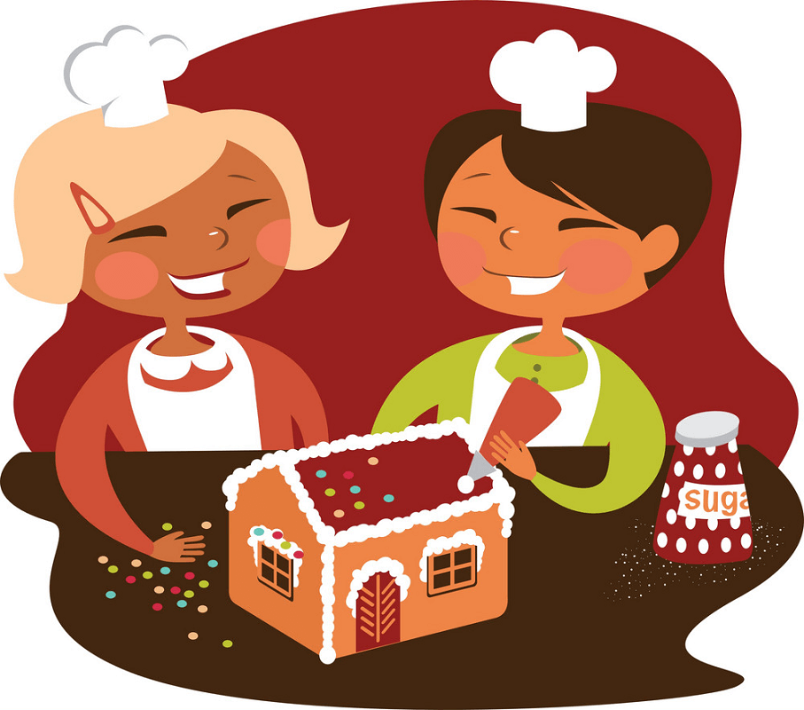 Making Gingerbread House clipart