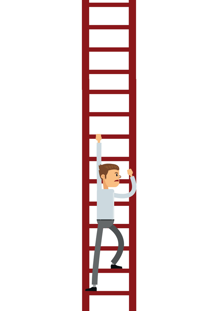 Man Climbing Ladder clipart