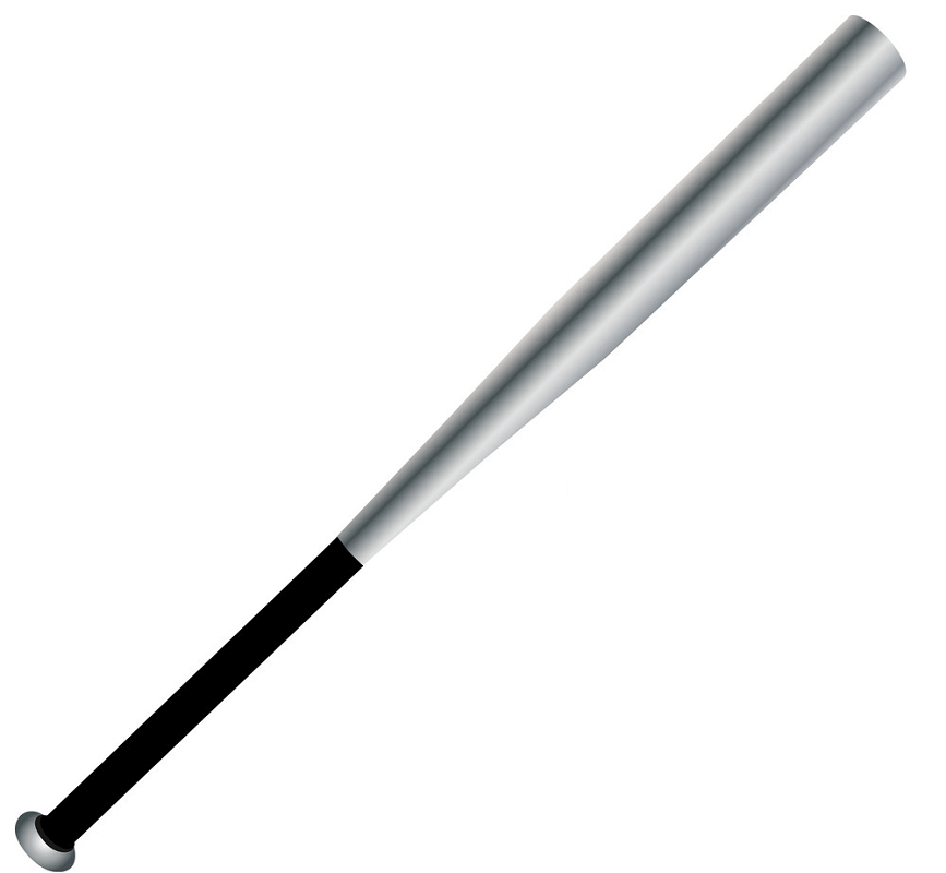 Metal Baseball bat clipart