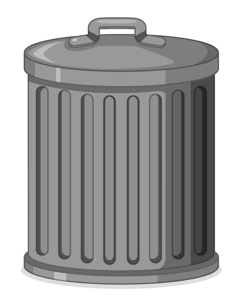 Normal Trash Can clipart transparent