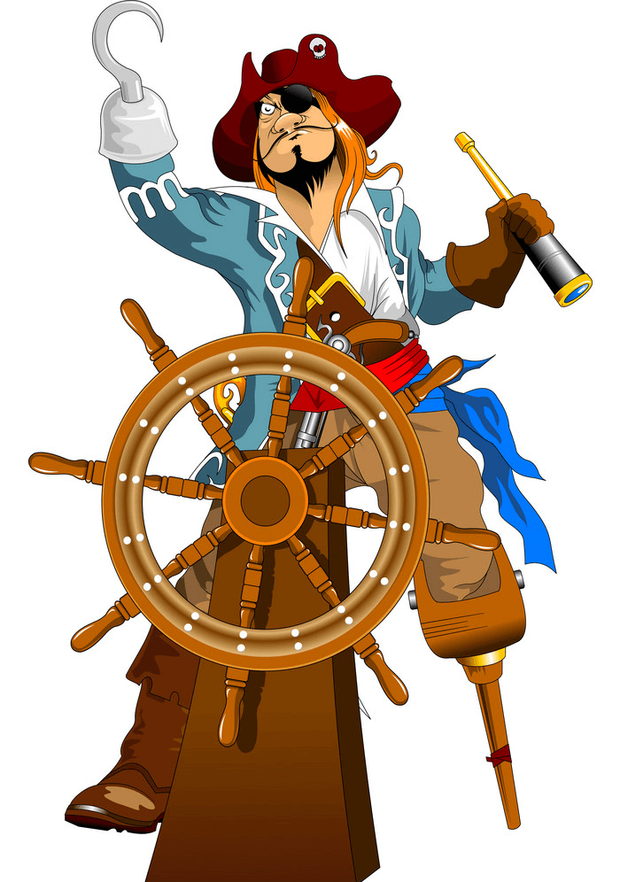 One-Eyed Captain Pirate clipart