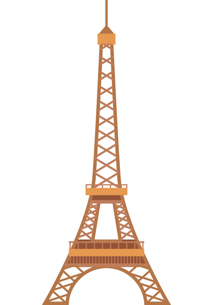 Orange Eiffel Tower clipart