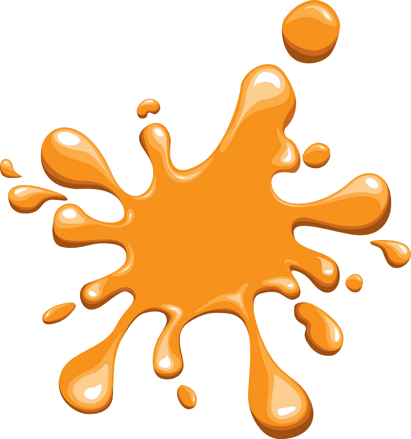 Orange Paint Splatter clipart transparent