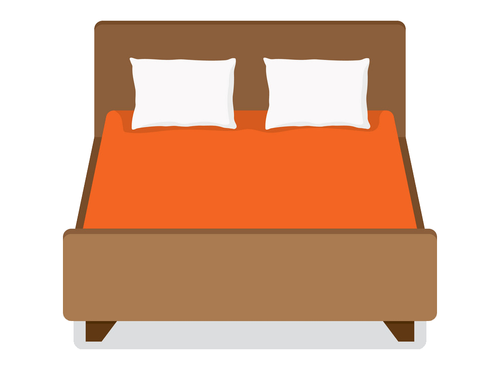 Pillows on Bed clipart transparent