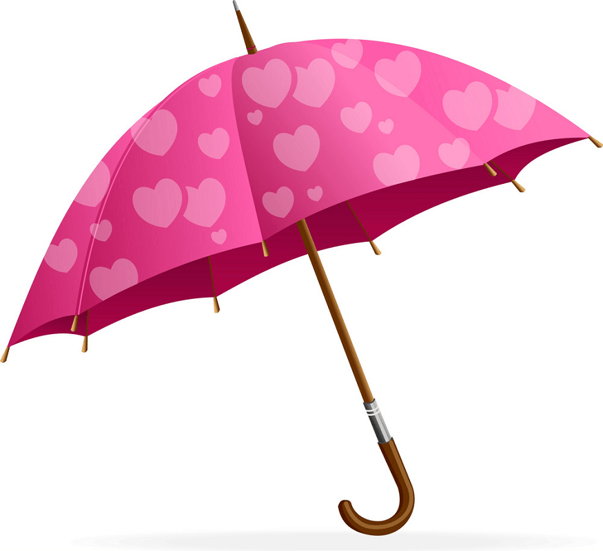Pink Heart Umbrella clipart