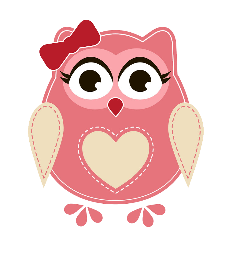 Pink Owl clipart transparent