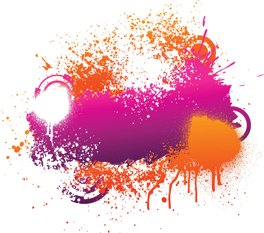 Purple and Orange Paint Splatter clipart