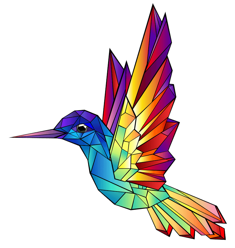 Rainbow Hummingbird clipart transparent