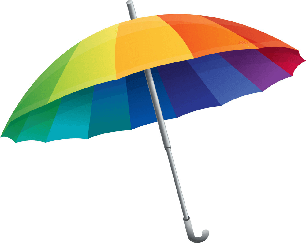 Rainbow Umbrella clipart 1