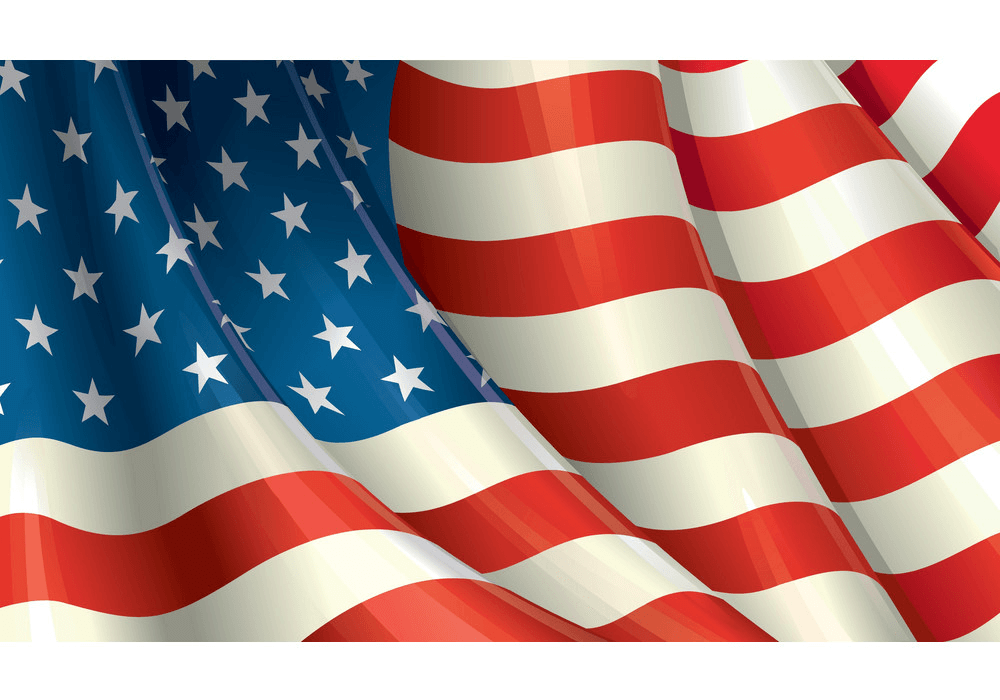 Realistic American Flag clipart 1