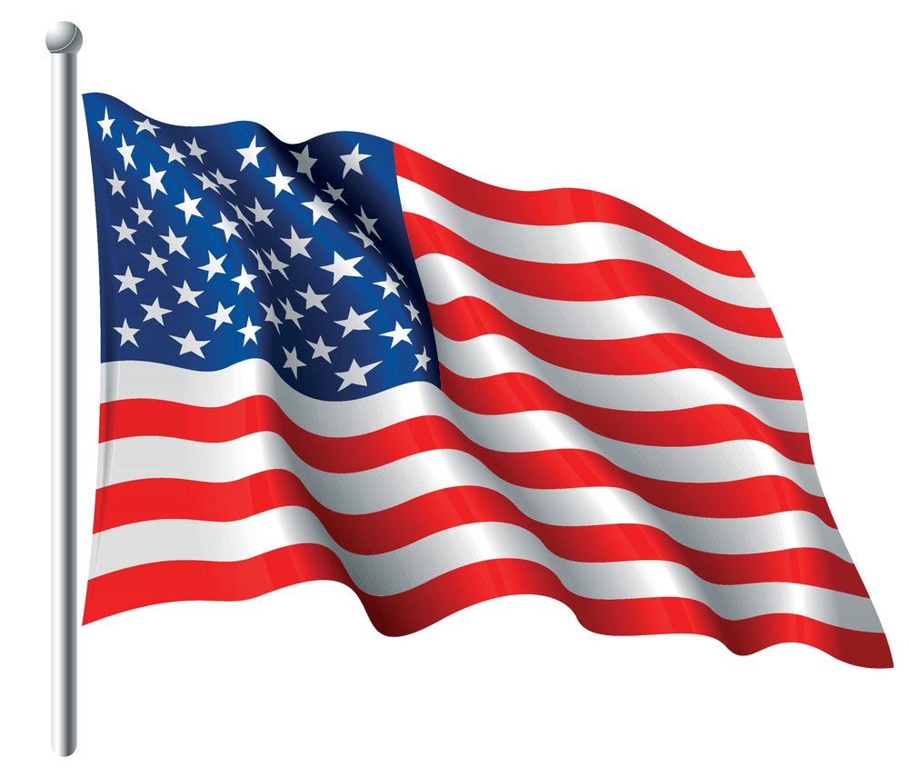 Realistic American Flag clipart