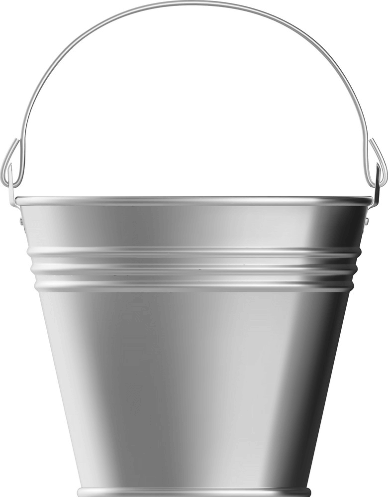 Realistic Metal Bucket clipart