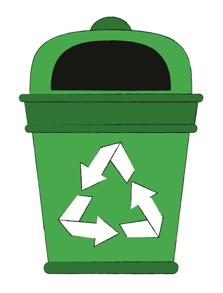 Recycle Trash Can clipart transparent