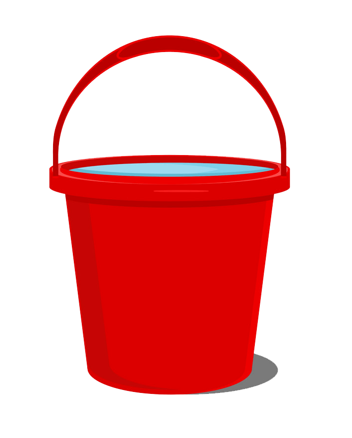 Red Bucket clipart transparent