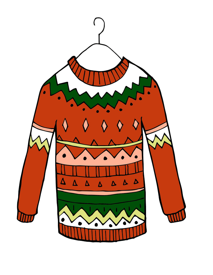 Red Christmas Sweater clipart transparent