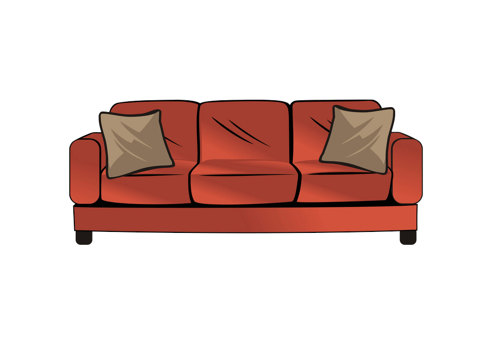 Red Couch clipart transparent