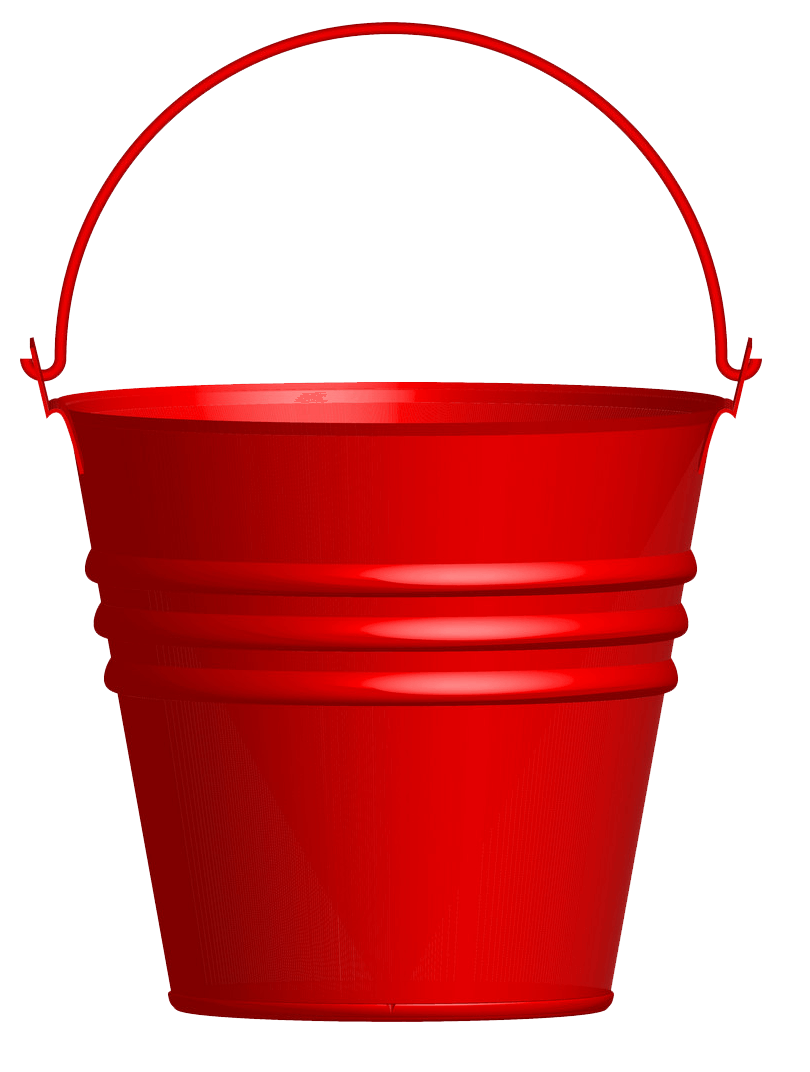 Red Metal Bucket clipart transparent