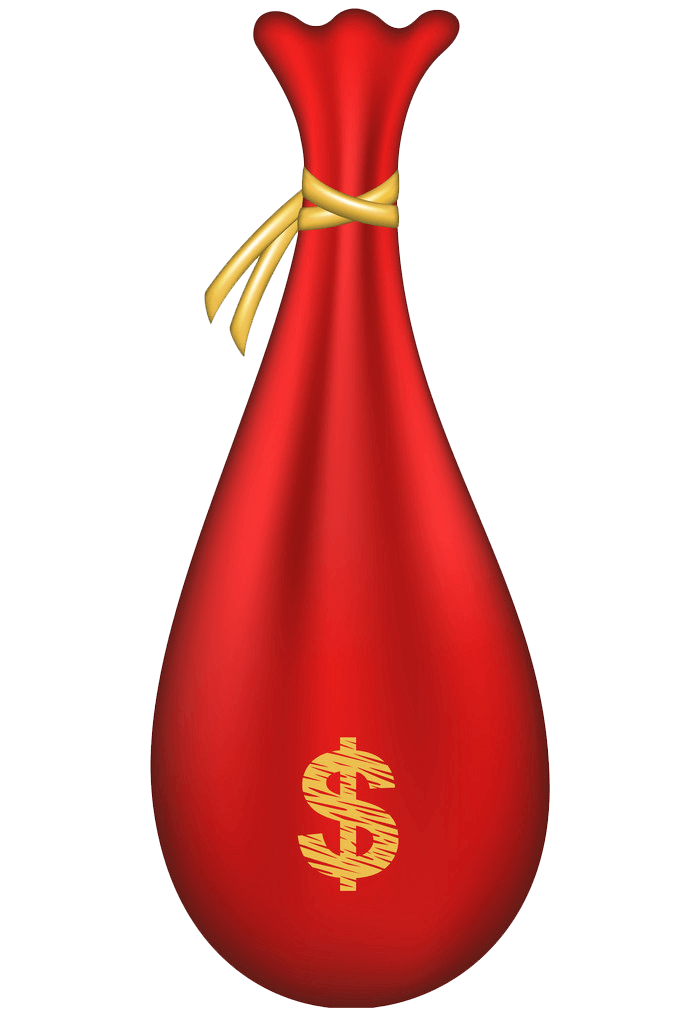 Red Money Bag clipart transparent